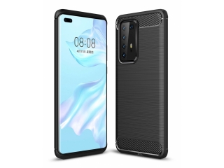 Huawei P40 Pro Carbon Gummi Hülle TPU Case schwarz