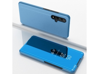 Huawei Nova 5T Flip Cover Clear View Case transparent blau
