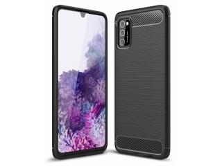 Samsung Galaxy A41 Carbon Gummi Hülle TPU Case schwarz