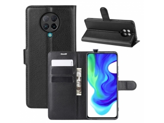 Xiaomi Poco F2 Pro Lederhülle Portemonnaie Karten Etui schwarz