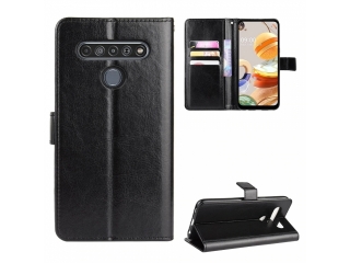 LG K61 Lederhülle Portemonnaie Karten Etui schwarz