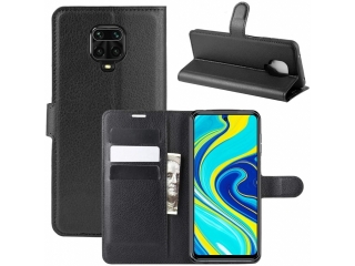 Xiaomi Redmi Note 9 Pro Lederhülle Portemonnaie Karten Etui schwarz