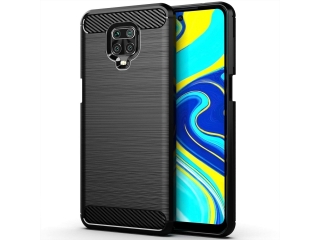 Xiaomi Redmi Note 9 Pro Carbon Gummi Hülle TPU Case schwarz