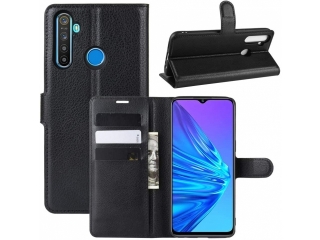 Realme C3 Lederhülle Portemonnaie Karten Etui schwarz