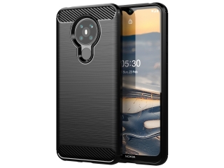 Nokia 5.3 Carbon Gummi Hülle TPU Case schwarz