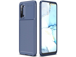 Oppo Find X2 Lite Carbon Design Hülle TPU Case flexibel blau