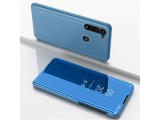 Motorola Moto G8 Power Flip Cover Clear View Case transparent blau