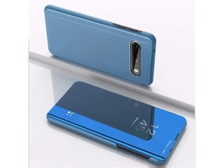 LG V60 ThinQ 5G Flip Cover Clear View Case transparent blau