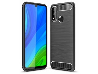 Huawei P Smart 2020 Carbon Gummi Hülle TPU Case schwarz