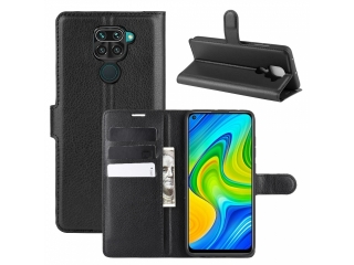 Xiaomi Redmi Note 9 Lederhülle Portemonnaie Karten Etui schwarz