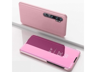 Xiaomi Mi Note 10 Lite Flip Cover Clear View Case transparent rosa