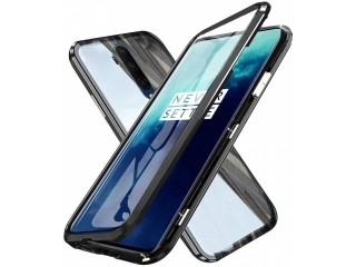 OnePlus 8 Pro Alu Magnetic Glass Case Panzerglas Vorne & Hinten schwarz