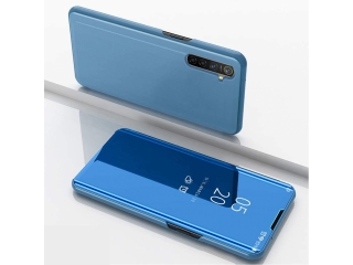 Realme 6 Pro Flip Cover Clear View Case transparent blau
