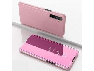 Realme 6 Pro Flip Cover Clear View Case transparent rosa