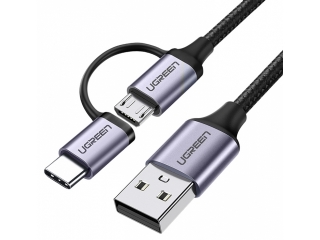 UGREEN 2-in-1 USB-C / Micro USB auf USB Ladekabel & Sync QC 3.0 - 1m