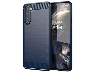 OnePlus Nord Carbon Gummi Hülle TPU Case blau