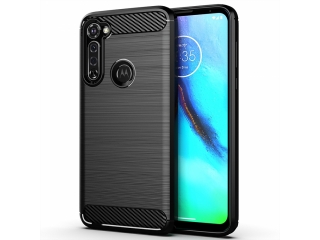 Motorola Moto G Pro Carbon Gummi Hülle TPU Case schwarz