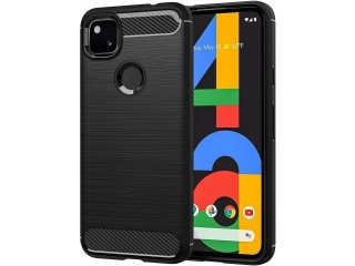 Google Pixel 4a Carbon Gummi Hülle TPU Case Cover flexibel schwarz