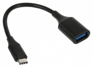 USB C auf USB Adapter Kabel Stecker extra kurz nur 10cm - schwarz