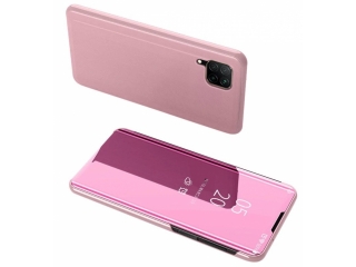 Huawei P40 Lite Flip Cover Clear View Case transparent rosa