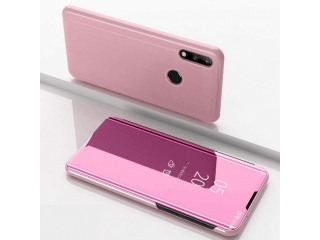 Huawei P40 Lite E Flip Cover Clear View Case transparent rosa