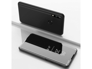Huawei P40 Lite E Flip Cover Clear View Case transparent schwarz