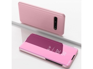 LG V60 ThinQ 5G Flip Cover Clear View Case transparent rosa
