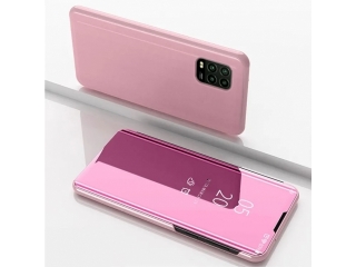 Xiaomi Mi 10 Lite Flip Cover Clear View Case transparent rosa