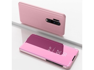 OnePlus 8 Pro Flip Cover Clear View Case transparent rosa