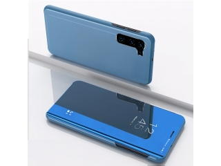 OnePlus Nord Flip Cover Clear View Case transparent blau