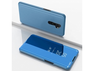 Oppo A9 2020 Flip Cover Clear View Case transparent blau