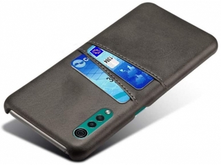 LG Velvet Leder Case Hülle für Bank & Kreditkarten schwarz