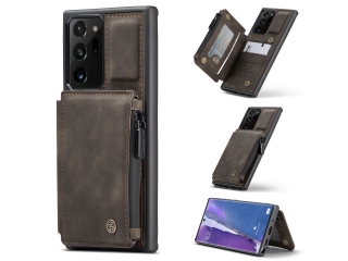 CaseMe Samsung Note20 Ultra Leder Case Karten Hülle Key Wallet braun