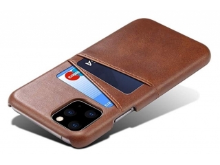 Apple iPhone 12 Pro Max Leder Case Hülle für Bank & Kreditkarten braun