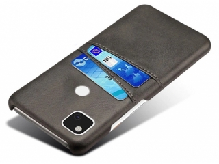 Google Pixel 5 Leder Case Hülle für Bank und Kreditkarten Etui schwarz
