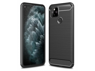 Google Pixel 5 Carbon Gummi Hülle TPU Case schwarz