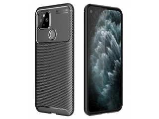 Google Pixel 5 Carbon Design Hülle TPU Case flexibel schwarz