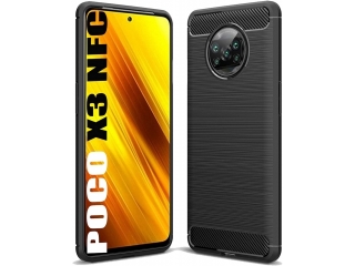 Xiaomi Poco X3 Carbon Gummi Hülle TPU Case schwarz