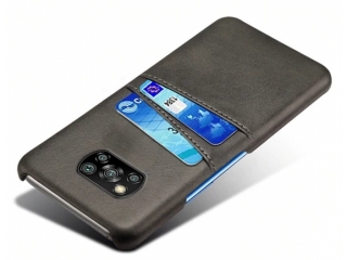 CardCaddy Xiaomi Poco X3 Leder Backcase mit Kartenfächern schwarz