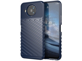 Nokia 8.3 SpaceCase Stripes Impact-Resistant Hülle blau
