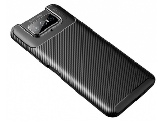 Asus Zenfone 7 / 7 Pro Carbon Design Hülle TPU Case flexibel schwarz
