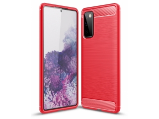 Samsung Galaxy S20 FE Carbon Gummi Hülle TPU Case rot