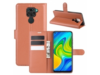 Xiaomi Redmi Note 9 Lederhülle Portemonnaie Karten Etui braun