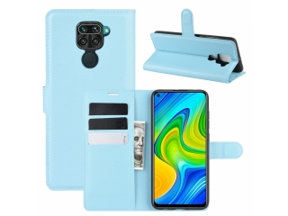 Xiaomi Redmi Note 9 Leder Hülle Portemonnaie Karten Ledertasche blau