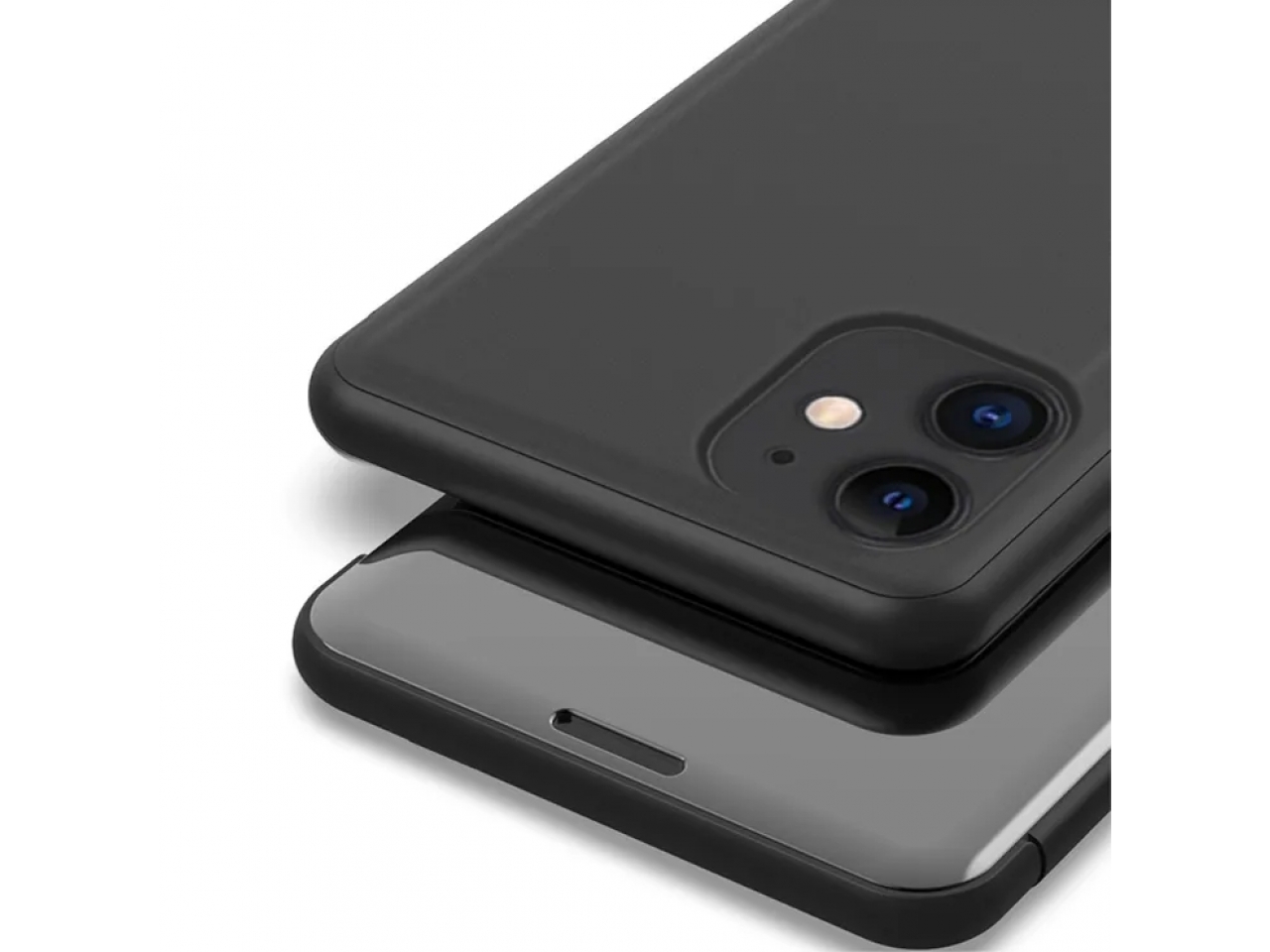 iPhone 12 Flip Case Clear View Cover transparent schwarz online bestellen