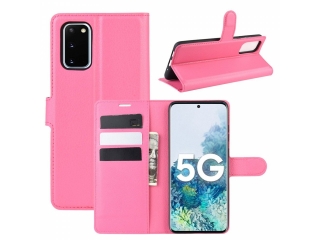Samsung Galaxy S20 FE Lederhülle Portemonnaie Karten Etui pink