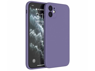 Apple iPhone 12 Liquid Silikon Case Hülle purplegrau