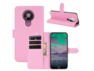 Nokia 3.4 Lederhülle Portemonnaie Karten Etui rosa