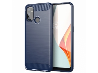 OnePlus Nord N100 Carbon Gummi Hülle TPU Case blau