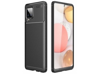 Samsung Galaxy A42 5G Carbon Design Hülle TPU Case flexibel schwarz